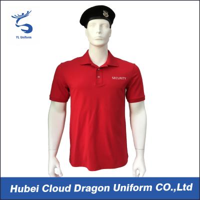 China Camisetas superiores rojas de la policía del color de la sensación suave con los materiales del algodón/el 3% Spandex del 97% en venta