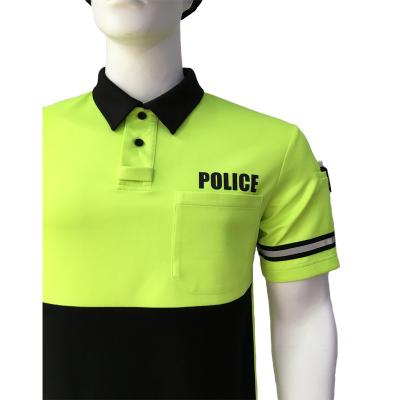 Chine Polos fluorescents du polyester d'hommes jaunes, polos imprimés avec la bande réfléchie à vendre