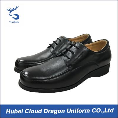 China Black Real Leather Security Officer Shoes / Security Work Boots For Spring for sale