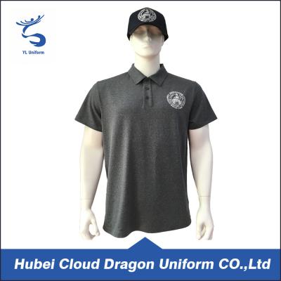 China 120 Gsm Bright Black Custom Security Polo Shirts , Short Sleeve Polo Shirt for sale