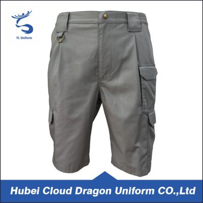 China Light Grey Men ' S Comfort Waist Pants , Multi Pockets Tactical Cargo Shorts for sale