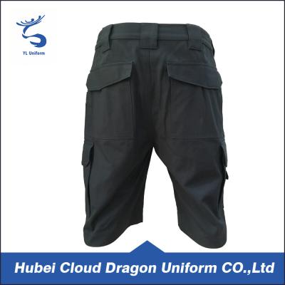 China Pantalones cortos para hombre de la lona del negro puro del algodón, pantalones cortos tácticos del entrenamiento para el verano en venta