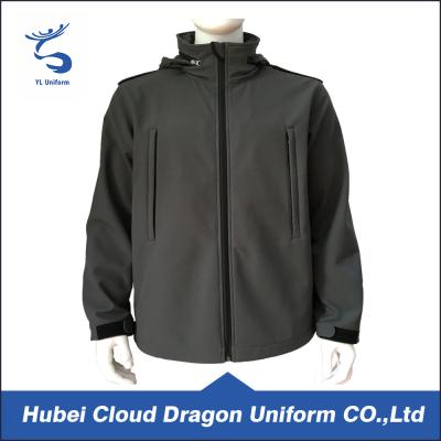 China Breathable Dark Grey Fleece Security Guard Apparel Waterproof 100% Polyester for sale