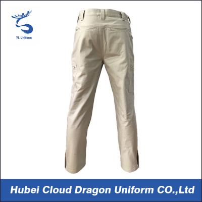 China Polyester Cotton Khaki Twill Bdu Tactical Pants Two Side Zippers Pockets for sale