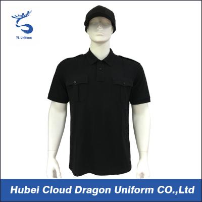 China Camisetas formales del guardia de seguridad del algodón, botón placket de encargo del estándar 2 de los polos de la seguridad en venta