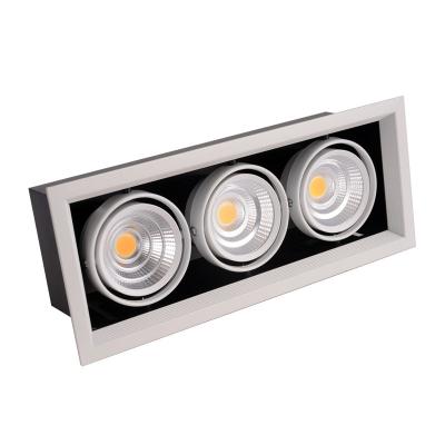 China Adjustable 3X10W hotel downlight 3heads COB led grill light with good price for sale