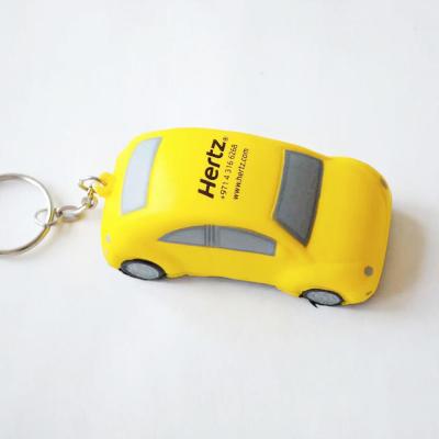 China Promotional Toy PU Foam Car Shape Stress Toy With Key Chain for sale