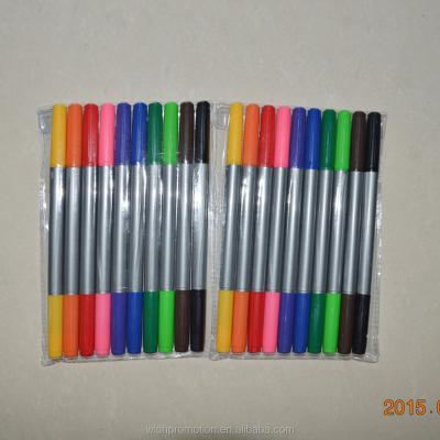 China office & School Markers Double Head Water Color Fiber Tip Felt Pen, Felt Tip Color Pen, Double Tip Stylus Pen for sale