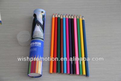 China wooden color pencil in tube box round for sale