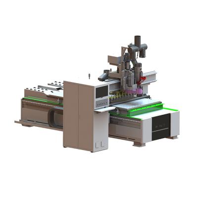 China Wood Acrylic PVC Engraving Cutting Small 1328 Tool Change Spindle And Row Drilling Straight Line Machine Cnc Router Machine for sale