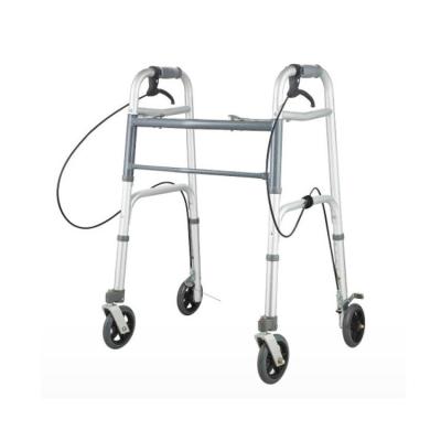 China NPKL2210 Adult Dual Button Aluminum Folding Rollator Walker with 5