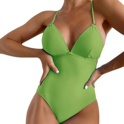 China 2023 European-style new bikini swimwear hollowed out one-piece sexy backless multi-color border breathable and American Central Statistical Institute swimwear for sale