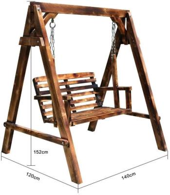 China No Hanging Canvas Swing Chair Single Seat Wood Outdoor Furniture Handmade Outdoor Garden Patio Wood for sale