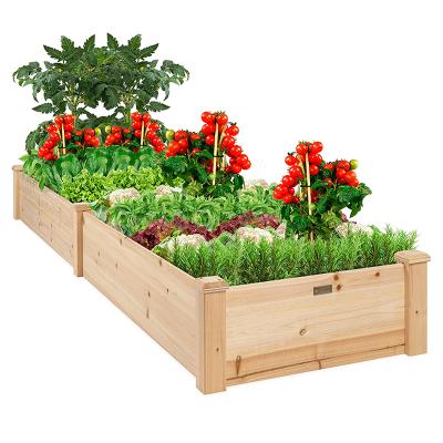 China Modern Manufacturing Accept Custom Order Solid Wood Vegetable Raised Garden Bed Box For Backyard Patio Wooden Planter Box for sale