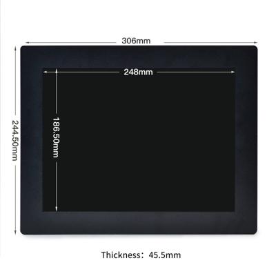 China Touch Screen 12.1 Inch VESA Recessed Mount LCD Monitor For Industrial Business With Resistive Touch Metal Case Display TFT HD-MI VGA With IPS for sale