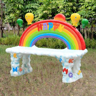 China Europe Fiberglass Rainbow Bench Sculpture For Theme Park for sale