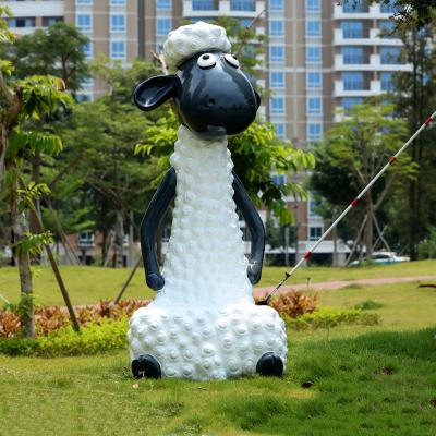 China Fiberglass Garden Sheep Animal Seat Sculptures Large Sculptures Art Sculpture for sale