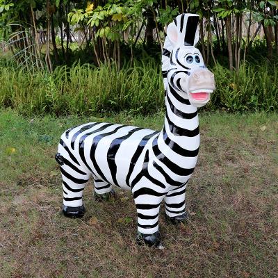 China Worlwide Cartoon Zebra Seat Fiberglass Bench For Outdoor Animal Benches for sale