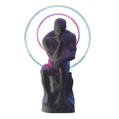 China Worlwide famous nude posed thinking statues with light statues for sale fiberglass statue for sale