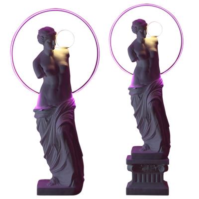 China Sculpture Venus With Led Light Fiberglass In Worlwide Sculpt Indoor for sale