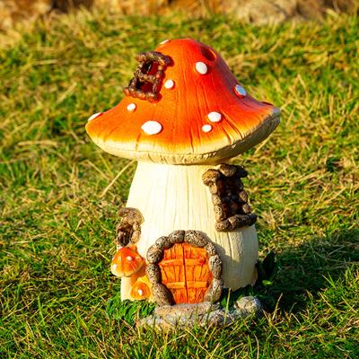 China Worlwide Solar Power Lights Garden Outdoor Mushroom Fairy House for sale