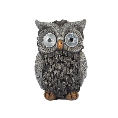 China Worldwide Solar Powered Cute Owl Statue LED Outdoor Garden Light for sale