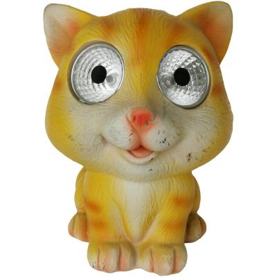 China Resin Cat Garden Lights Cute Solar Powered Garden Led Light For Garden Solar Led Light for sale