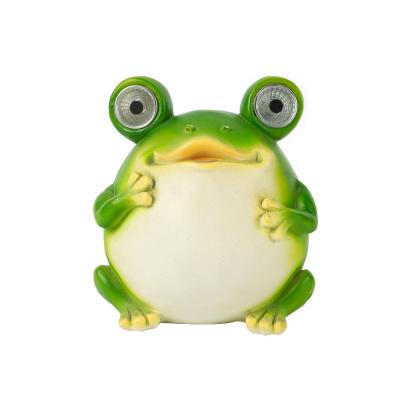 China Garden Cartoon Frogs Polyresin Satue Outdoor Light Solar Led Solar Lights Outdoor Garden for sale