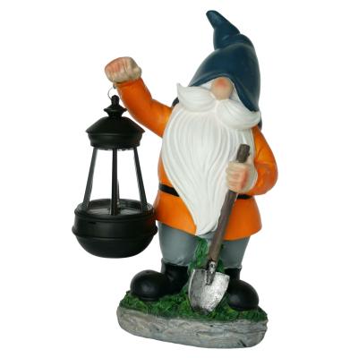 China Yard Garden Decoration Resin Craft Gnome Solar Lights Lamps Outdoor Solar Led Solar Lamp for sale