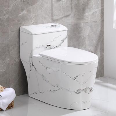 China Double-flush modern bathroom toilet inodoro western sanitaryware sit one piece toilet color 1 ceramic marble toilet bowl for sale