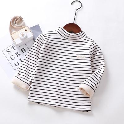 China Custom Blank Logo Printing Turtleneck Tops Plain Thermal Winter Baby Boy Kids Long Sleeve T-Shirt for sale