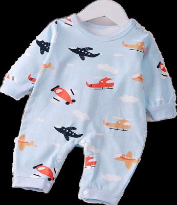 China 100% Baby Boy Summer Clothes Long Sleeve Pajamas Jumpsuit Toddler Infant Foot Wrap Romper Cotton Overalls for sale