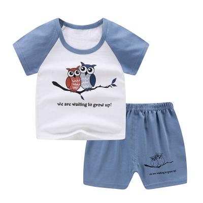 China 2021 Summer New Children's Breathable Short-sleeved T-shirt Set Baby Infant Short-sleeved Shorts Two-piece Set for sale