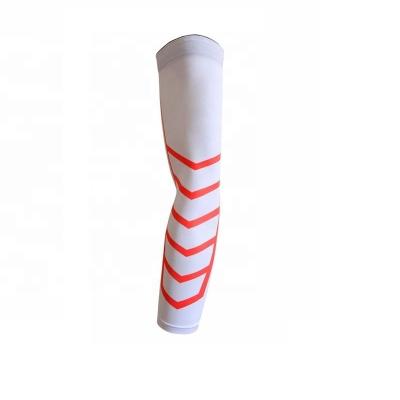 China Breathable Cycling Sport Customized Printed Compression Arm Sleeve Basketball Arm Sleeve With Printing Logo And Silicon Band for sale