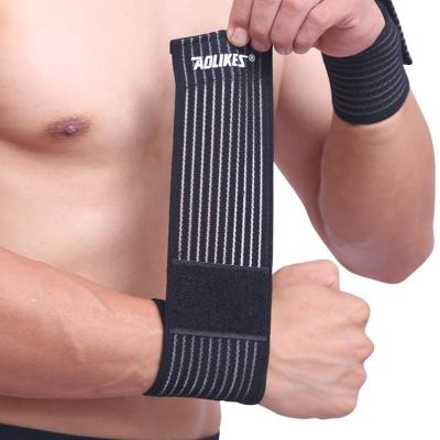 China Simple Black Fitted Wrist Brace Support Wrist Sweat Bands Compression Yoga Wrist Support Gym Weigh Lfiting Men for sale