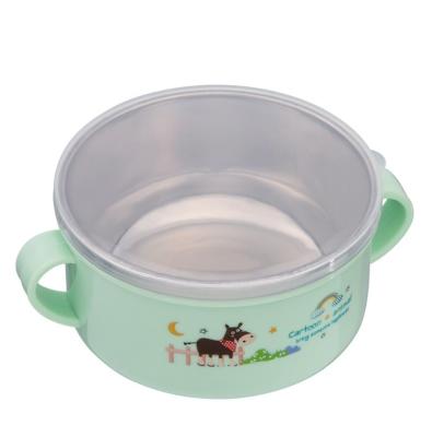 China Minimalist Children's Cartoon Pattern Anti-scald Supplemental Training Bowl Baby Food Feeding Dinner Bowl for sale