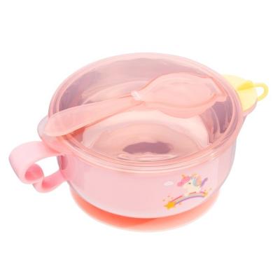 China Minimalist Anti-falling Bowl Children's Anti-fall Insulation Baby Insulation Water Stainless Steel Tableware Set Food Supplement Bowl for sale