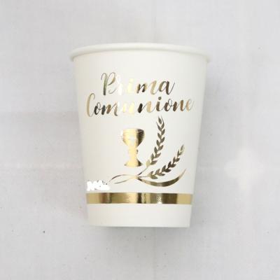 China 160 Gsm Rawmatrial Rollliner White Paper Disposable Coffee And Electroplate Disposable Paper Cups for sale