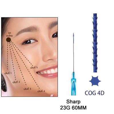 China CE approval cog thread barbed Cog 4D Sharp 19G 100mm buttock v line face body lifting hilos PDO Cog thread for sale