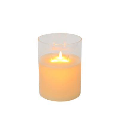 China Factory Wholesale Birthdays Battery Operated Cylindrical Flameless Flashing Wick Paraffin LED Candle for sale