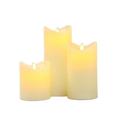 China Hot Selling Birthdays Column Candle 7.5*7.5*15cm True Wax LED Flameless Flickering Votive Candle for sale