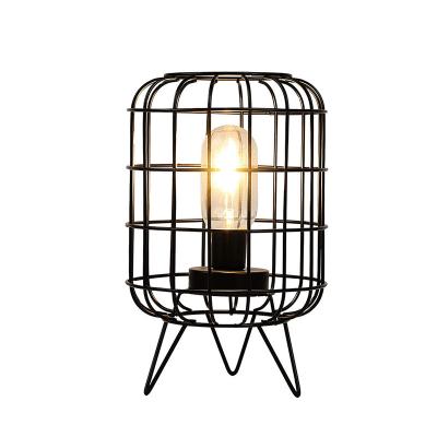 China Modern Traditional Decorative Industrial Metal Desk Lamp Night Light Metal Craft Cage Desk Lamp for sale