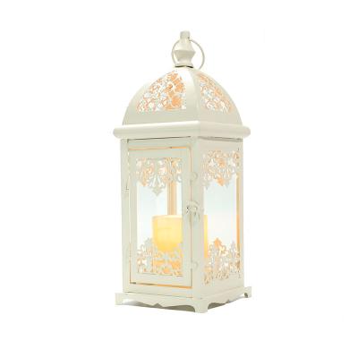 China Wholesale Home Square Crystal Matte Geometric Frame Metal Decoration Vase Lantern Glass Gift Scented Tealight Sconce Holder Set for sale