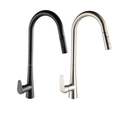 China Factory Outlet Modern Kitchen Taps Sink Faucet Brass Kitchen Faucet Pull Smoked Bibcock for sale