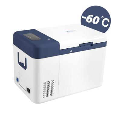 China New Mini Car Refport Refrigerator 25L Deep Cooler -60 Degree Portable Car Freezer for sale