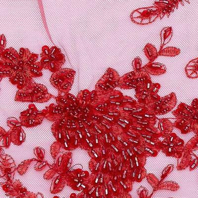 China Taidian Water Soluble Beaded Lace Fabric Embroidery Free Sample Polyester Stretch Lace Fabric Clothing Accessories Water Soluble Lace Flower for sale