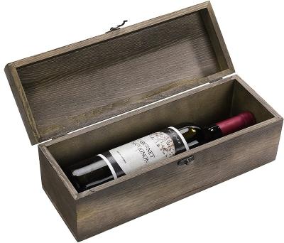 China Simple Decorative Wine Gift Box Europe MyGift Rustic Burnt Wooden Bottle Wine B for sale