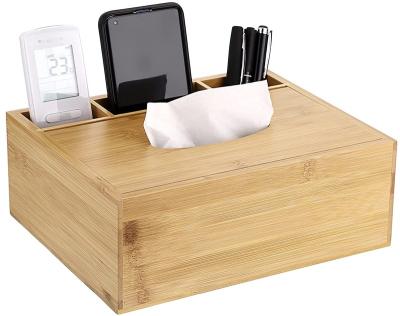 China Europe Sumnacon Bamboo Rectangular Tissue Box CoverMultifunctional HOL for sale