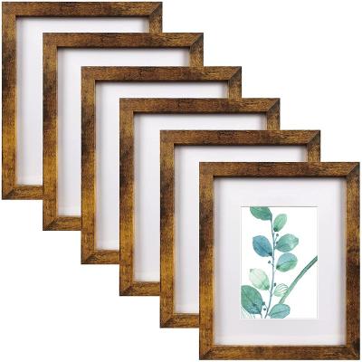 China Europe 8x10 BrownDisplay Picture Frame Pictures 5x7 With Mat Or 8x1 for sale