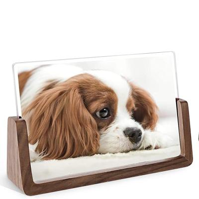 China Europe Mixoo 2 Picture Frame PackRustic Wood Photo Frames With Walnut Wood for sale